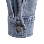 Herren nan lässiges Jeans-Overshirt mit Druckknopfleiste, aufgesetzten Brusttaschen und klassischem Hemdkragen R&B