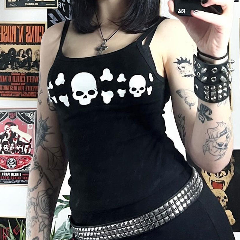 Damen Tanktop mit auffälligem Totenkopf-Design R&B