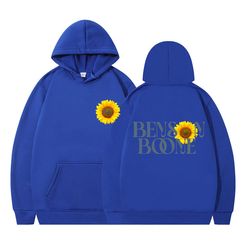 Damen Kapuzenpullover mit einzigartigem Sonnenblumenmotiv und bequemer Passform R&B