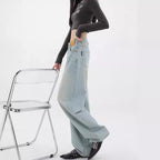 Damen Weit geschnittene Hochbundjeans im modischen Vintage-Look R&B