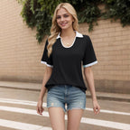 Damen Polo-Shirt mit modernem Kragen und bequemer Passform R&B