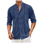 Herren lässige Leinenbluse R&B
