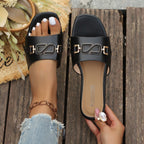 Damen Komfortable Mules mit modischer Ketten-Applikation R&B