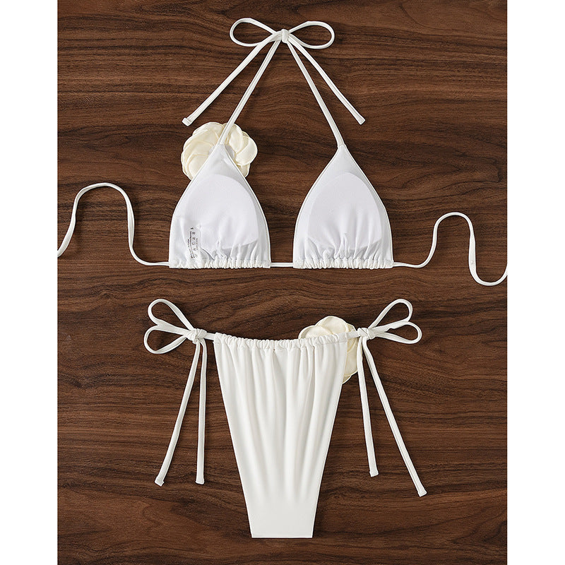 Damen Triangel-Bikini mit verspieltem Schnitt und verstellbaren Trägern R&B