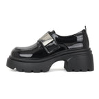 Damen modische Plateau-Slipper mit glänzender Oberfläche und stabiler Gummisohle R&B