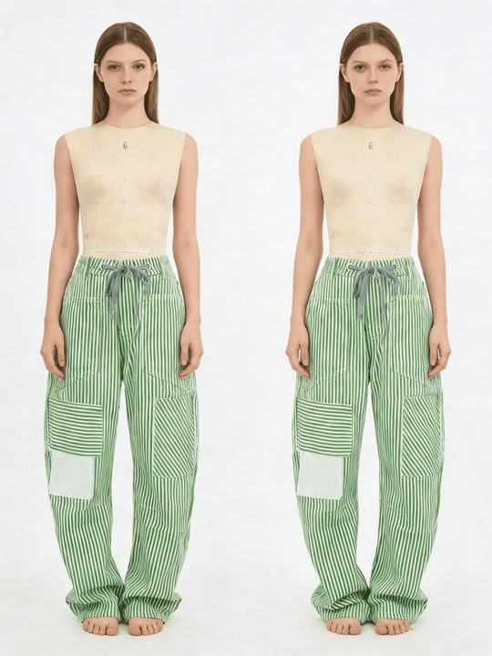 Damen weite Cargo-Hose mit praktischen Taschen und einzigartigem Design R&B