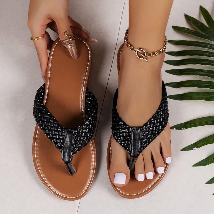 Damen geflochtene Zehentrenner-Sandalen R&B