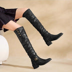 Damen Hochfront-Stiefel mit modischen Details und komfortablem Blockabsatz R&B