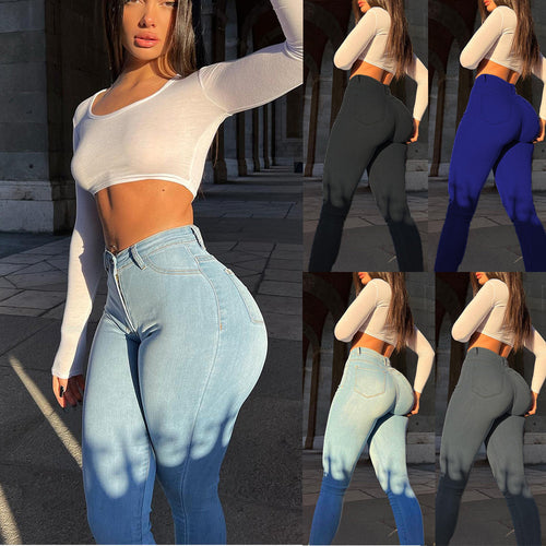 Damen Jeggings im urbanen Stil mit hohem Bund R&B