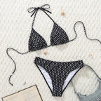 Damen Triangel-Bikini mit verstellbarem Halter und modischem Punktedesign R&B