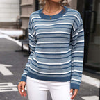 R&B | Gestreifter Strickpullover Im Casual Stil