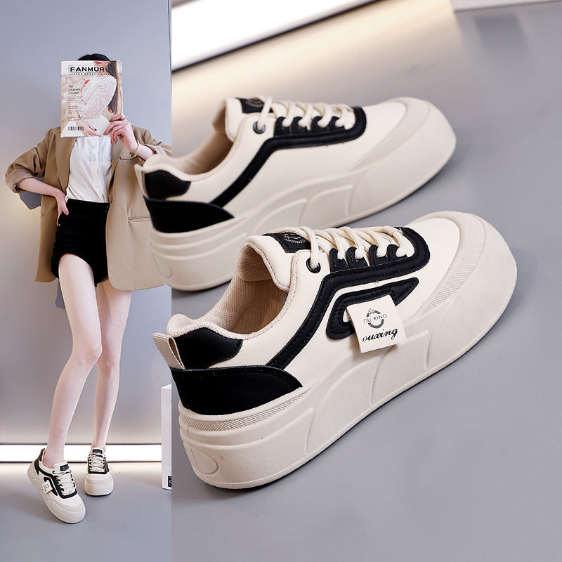 Damen modische Sneakers mit dicker Profilsohle und atmungsaktiver Struktur R&B