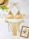 Damen Metallic Triangel-Bikini R&B