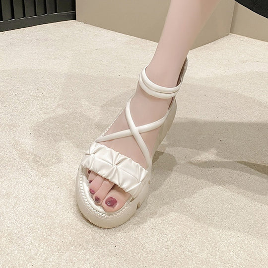 Damen modische Keilsandalen mit raffiniertem Riemendesign R&B