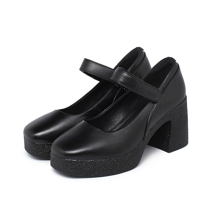 Damen Plateau Pumps mit verstellbarem Riemen und strukturiertem Blockabsatz R&B