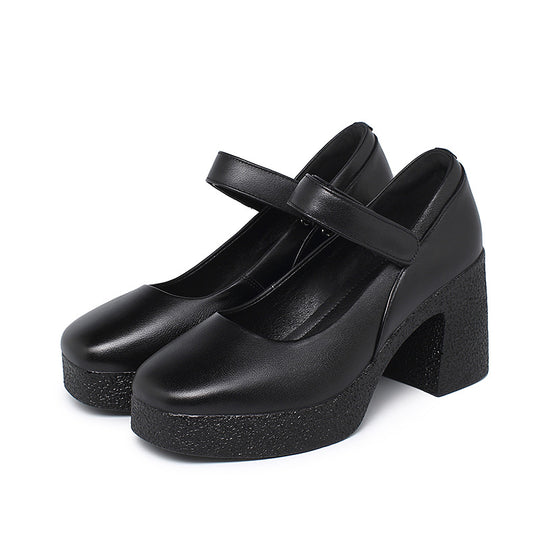 Damen Plateau Pumps mit verstellbarem Riemen und strukturiertem Blockabsatz R&B