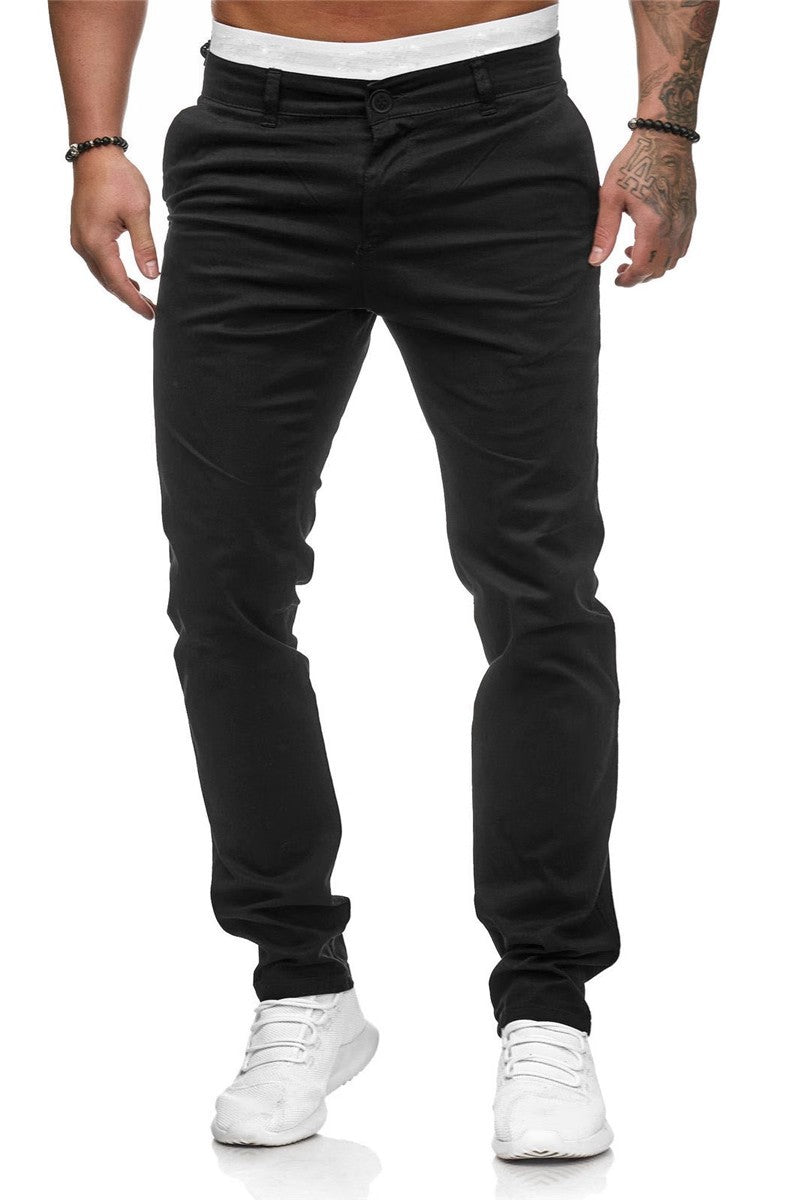 Herren Slim-Fit Chinohosen mit elastischem Bund und praktischen Taschen R&B