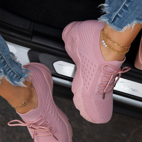 Damen Atmungsaktive Sportschuhe mit elastischem Obermaterial und rutschfester Sohle R&B