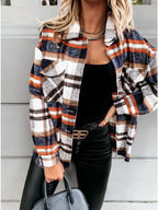 Damen Karierte Overshirt-Jacke aus weichem Flanell R&B