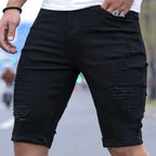 Herren Ripped Denim Shorts R&B