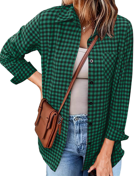 Femme Button-Up Gingham Check Shirt R&B
