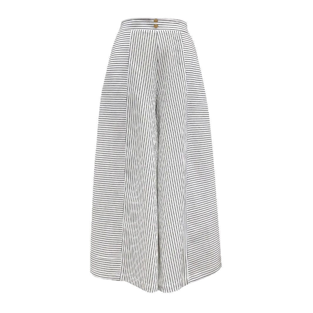 Damen Hochtaillierte Culotte mit Streifen R&B