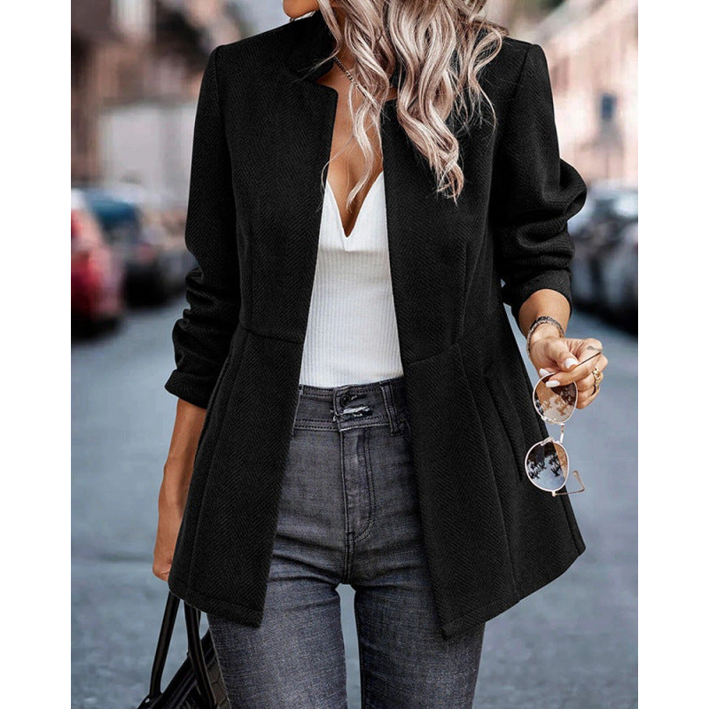 Damen Herringbone Blazer mit strukturiertem Schnitt R&B