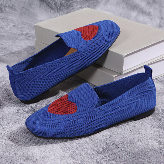 Damen Elegante Slip-On Ballerinas mit Herzdetails R&B
