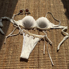Damen luxuriöser Push-Up Bikini mit dekorativen Applikationen R&B