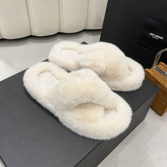 Damen Flauschige Hausschuhe mit kuscheligem Innenfutter R&B
