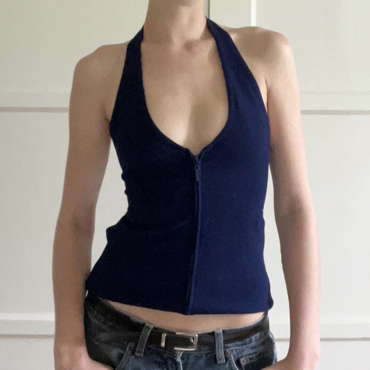 DamenZip-Top mit tiefem V-Ausschnitt und Racerback