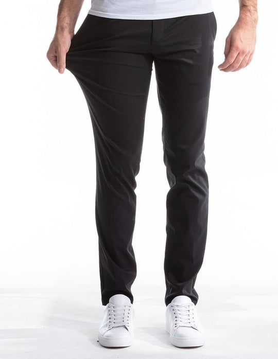 Herren elegante Chinohose mit elastischem Bund und schmalem Schnitt R&B