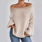 Damen lässiger Strickpullover R&B