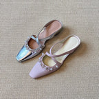 Damen Slingback-Pumps mit strassbesetztem Dekor