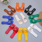 Damen Modische Riemenslipper mit dekorativem Ketten-Detail R&B