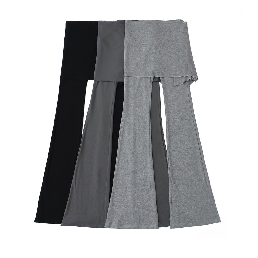 Damen Flared Pants mit asymmetrischem Überwurf R&B
