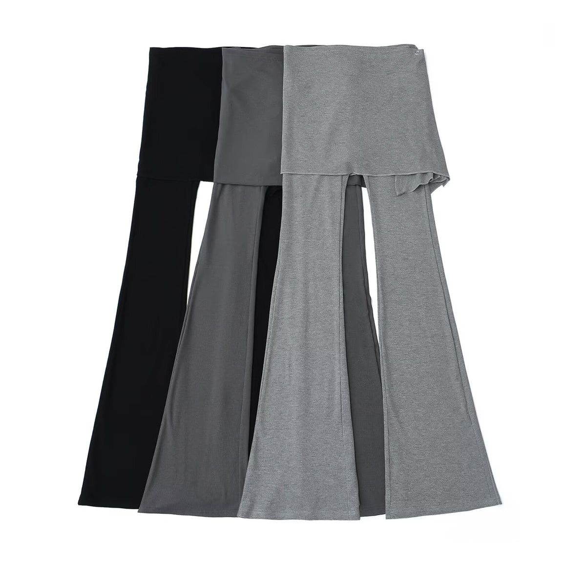 Damen Flared Pants mit asymmetrischem Überwurf