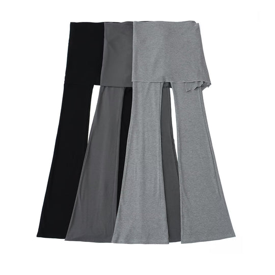 Damen Flared Pants mit asymmetrischem Überwurf R&B