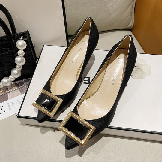 Damen Elegante Ballerinas mit innovativer Schnallenverzierung R&B