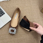 Damen raffinierte Ballerinas mit funkelndem Schmuckdetail und flexiblem Fußbett R&B
