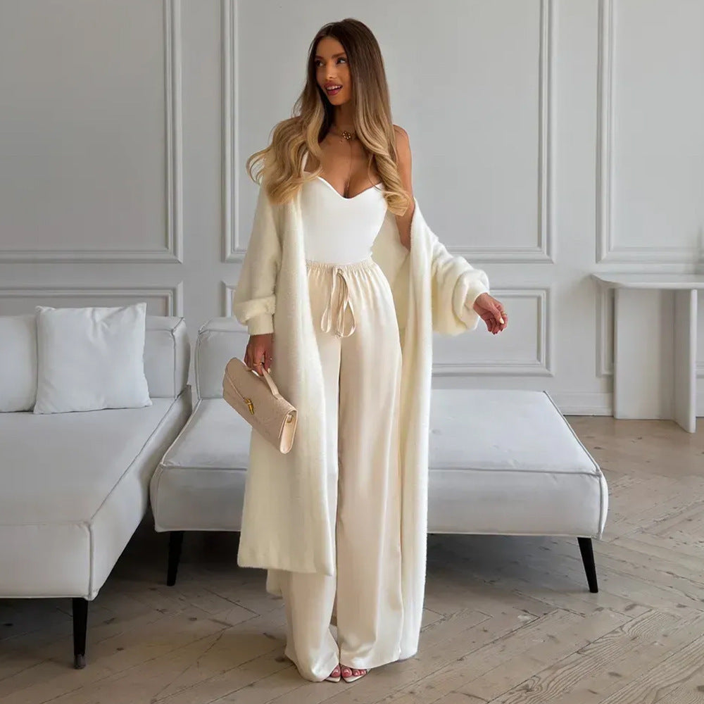 Damen eleganter Bouclé-Mantel R&B