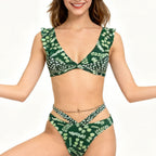 Damen Triangel-Bikini mit Rüschen und floralem Design R&B