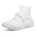 Damen Hochschuh Sneaker mit atmungsaktivem Obermaterial und innovativem Schnürsystem