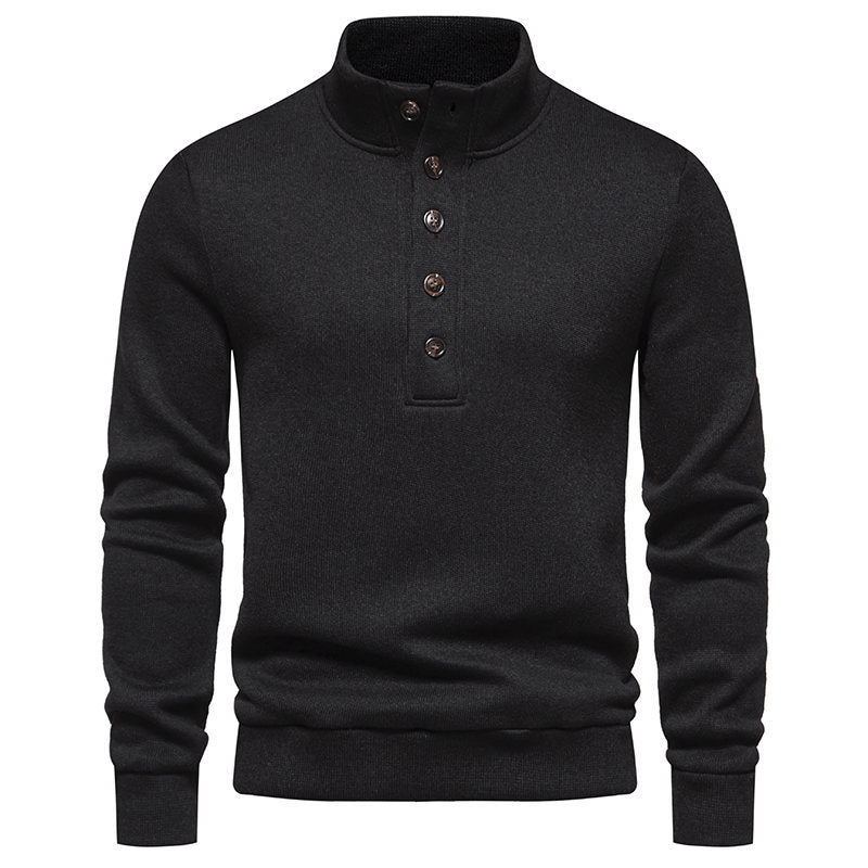 Herren gemütlicher Stehkragenpullover aus weichem Strickmaterial