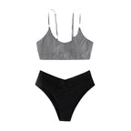 Damen Bikiniset mit raffiniertem Trägerdesign und hoch tailliertem Höschen R&B