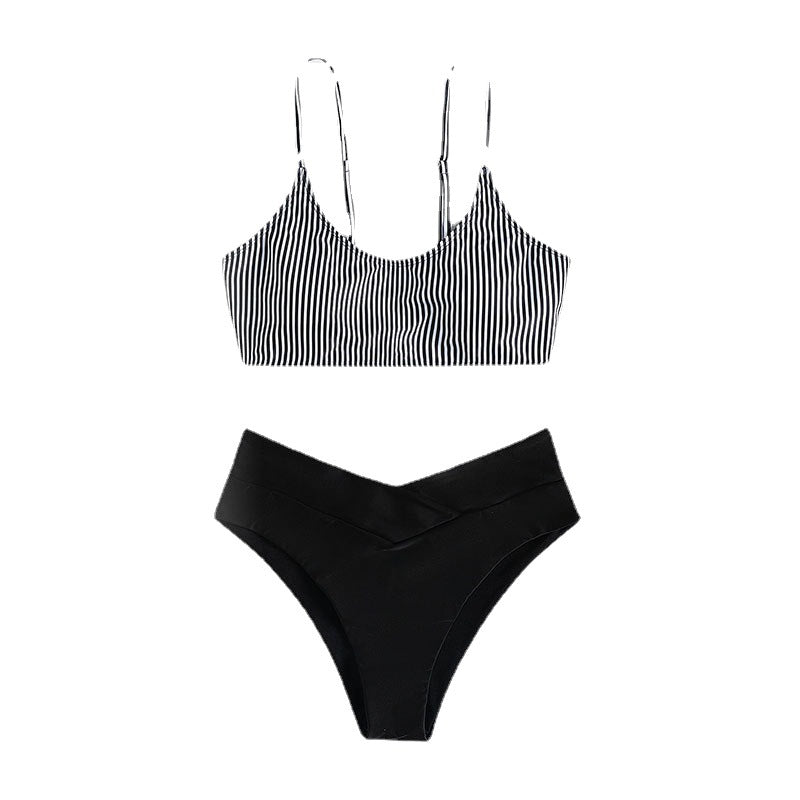 Damen Bikiniset mit raffiniertem Trägerdesign und hoch tailliertem Höschen R&B