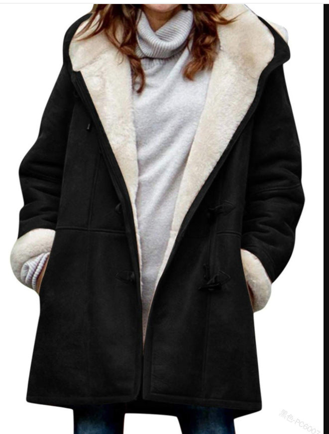 R&B | Damen Vintage Winterjacke mit warmer Fütterung und Schnallen