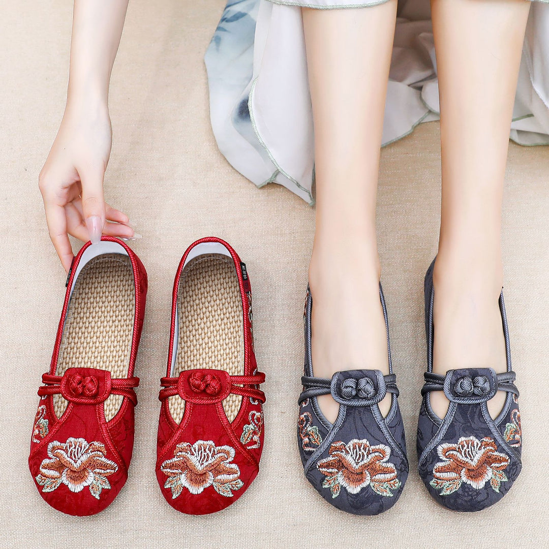Damen Elegante und handbestickte Gastronomie-Ballerinas R&B