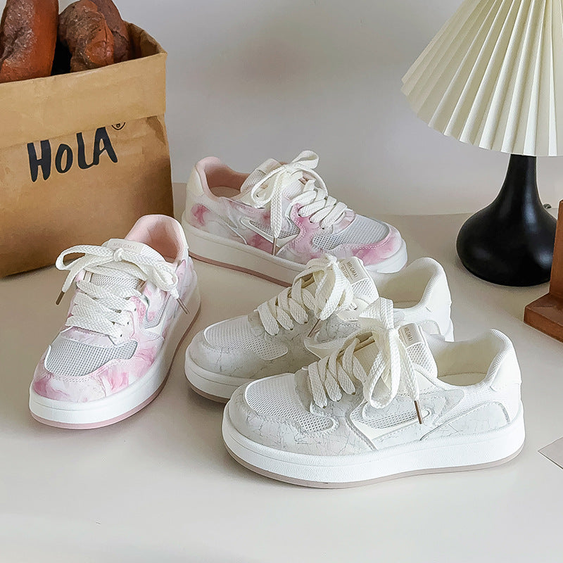 Damen Trendige Sneakers mit luftiger Mesh-Oberfläche und elastischem Schnürsystem