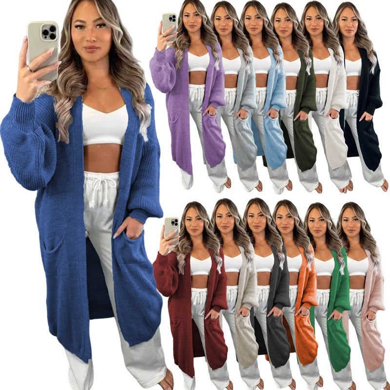 Damen Großer Strickcardigan mit offenem Schnitt und praktischen Taschen